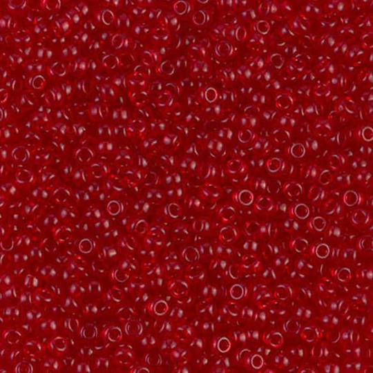 Miyuki Seed Beads 11/0 Transparent Red 11-141 24G Japanese Beads, Glass Rocaille