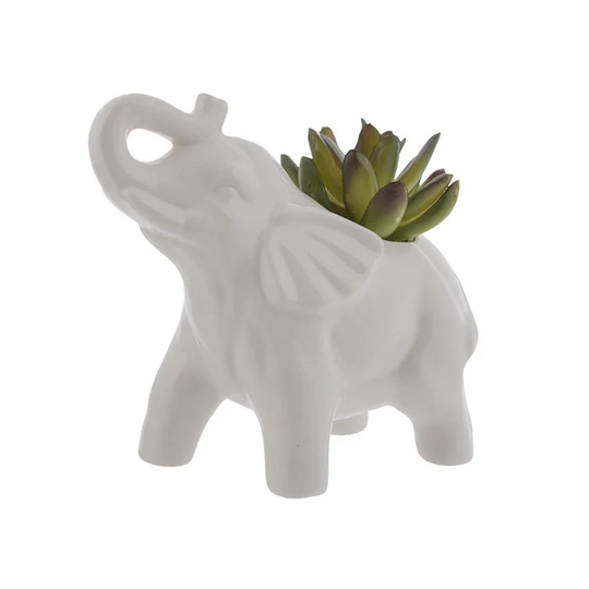 Elephant Planter Pot With Faux Succulent | Animal |Unique Christmas Gift