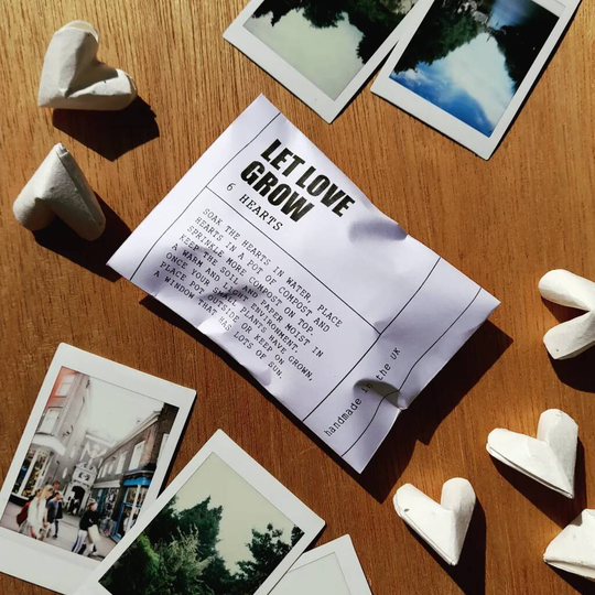 Origami 'Let Love Grow' Wildflower Seed Heart Envelope