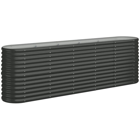 Garden Planter Powder-coated Steel 224x40x68 cm Anthracite Vidaxl Anthracite