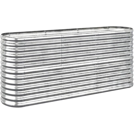 Garden Planter Powder-coated Steel 152x40x68 cm Silver Vidaxl Silver