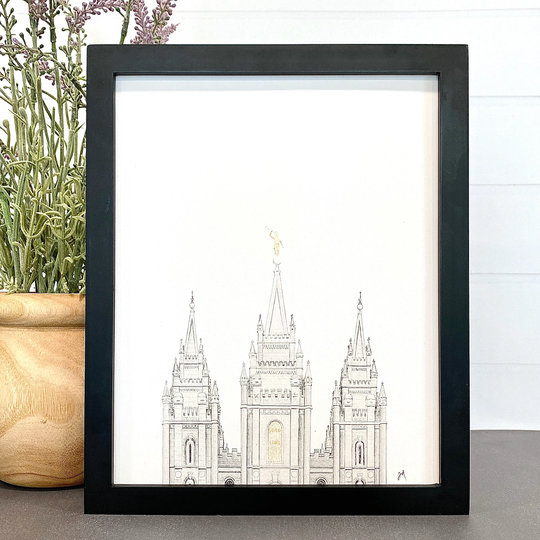 Salt Lake Temple Drawing. Lds Temple. City Utah. Minimalist Art