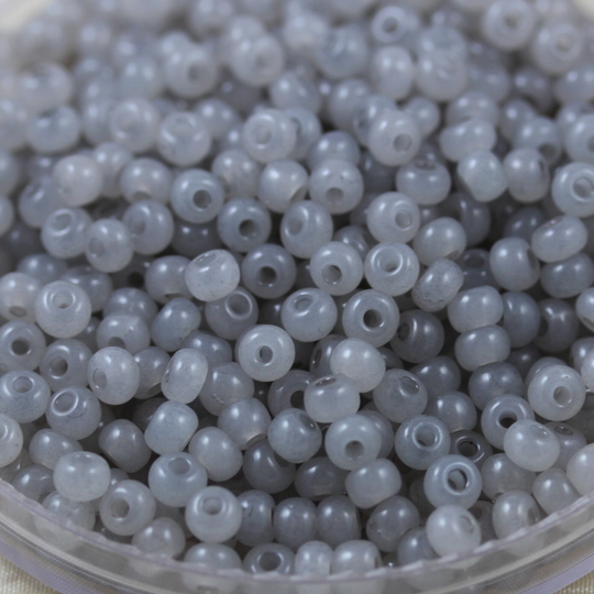 70G 6/0 Opal Grey Solgel Czech Seed Beads - 70Grams Fabulous Opalite Beads, Translucent Style, Summer Tropical Beads