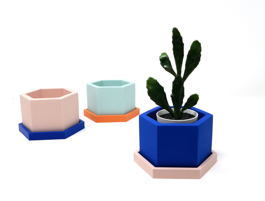 Small Hexagon - Jesmonite Planter