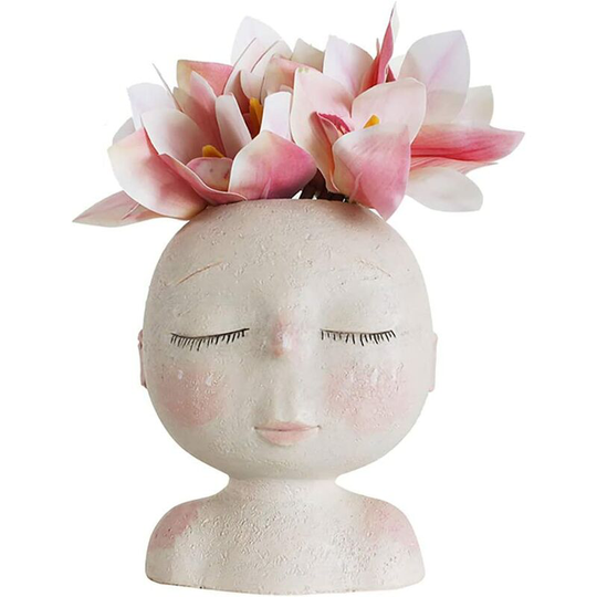 6.7' Cute Fun Plastic Head Shaped Face Planter Indoor Decorative Plant Pots Flower Vases Women Birthday Gifts