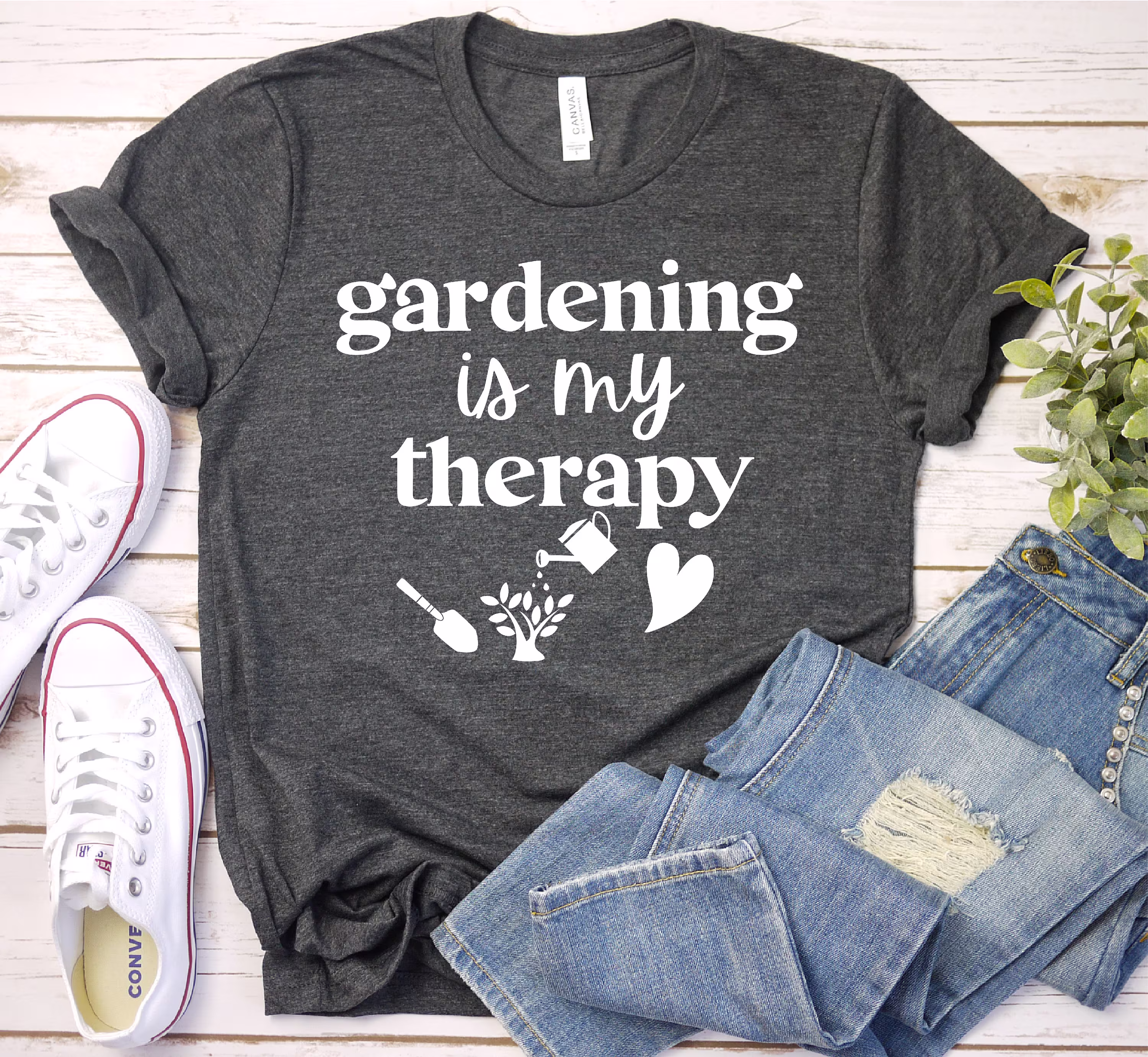 Gardening Is My Therapy Shirt, T-Shirt, Plant Lover Gardener Gift, Garden, Premium Mens Womens Unisex Shirt