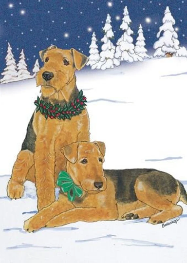 Airedale Terrier Christmas Cards Set Of 10 Cards & Envelopes