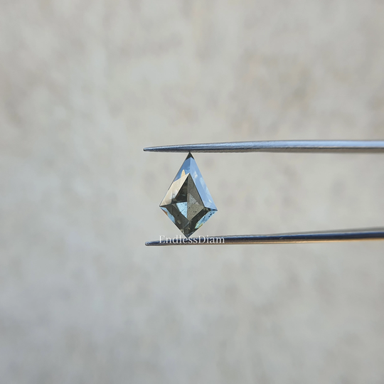 Kite Cut Salt & Pepper Loose Moissanite, Antique Gemstone, Black Moissanite For Engagement Ring, Wedding Ring, Custom Stone