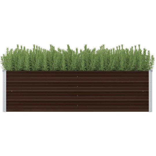 Asupermall - Garden Planter Brown 160x40x45 cm Galvanised Steel