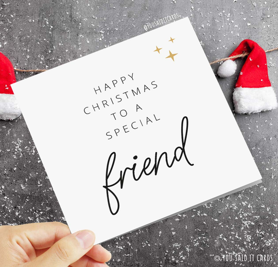 Happy Christmas To A Special Friend - Card For Xmas Festive Greeting Cards Seasonal Friendship