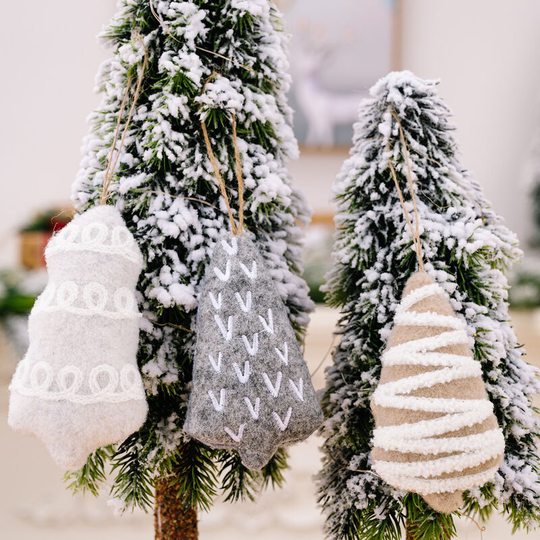 Ilovemilan - 3 Christmas season new decorative pendants cloth tree tree hanging cartoon creative festive atmosphere layout props decoration 11*6cm