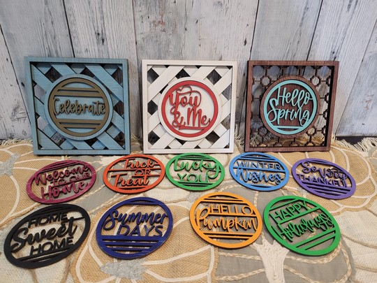 Framed Seasonal Interchangeable Rounds Decor