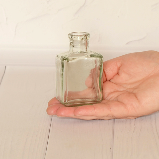 Retro Glass Bottle Old Clear Jar Antique Inkwell Pharmacy Apothecary Thick