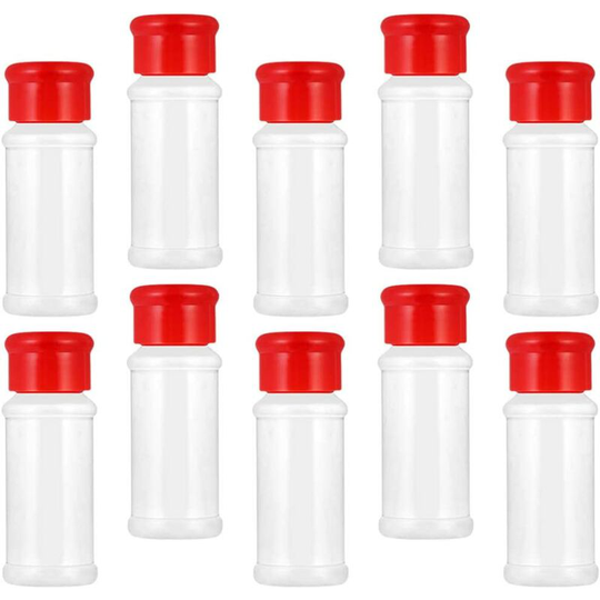 40 Pieces Plastic Spice Jars Salt Pepper Shakers Empty Seasoning Dispenser Herb Powder Container with Sieve Lid for Spice Herb Salt Pepper Storage