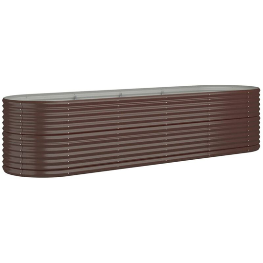 Garden Planter Powder-coated Steel 296x80x68 cm Brown Vidaxl Brown