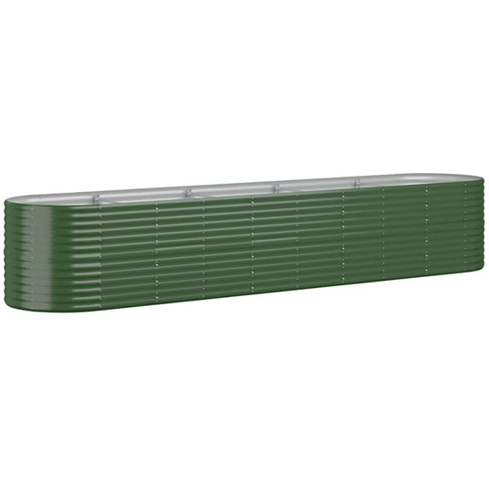 Garden Planter Powder-coated Steel 368x80x68 cm Green Vidaxl Green