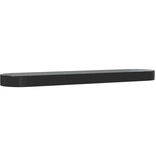 Garden Planter Powder-coated Steel 600x140x36 cm Anthracite Vidaxl Anthracite