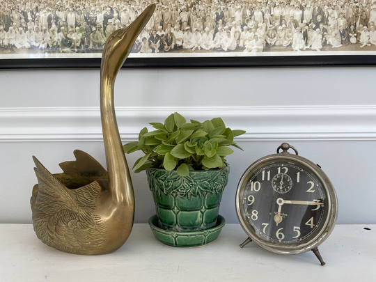 Large Brass Swan Planter