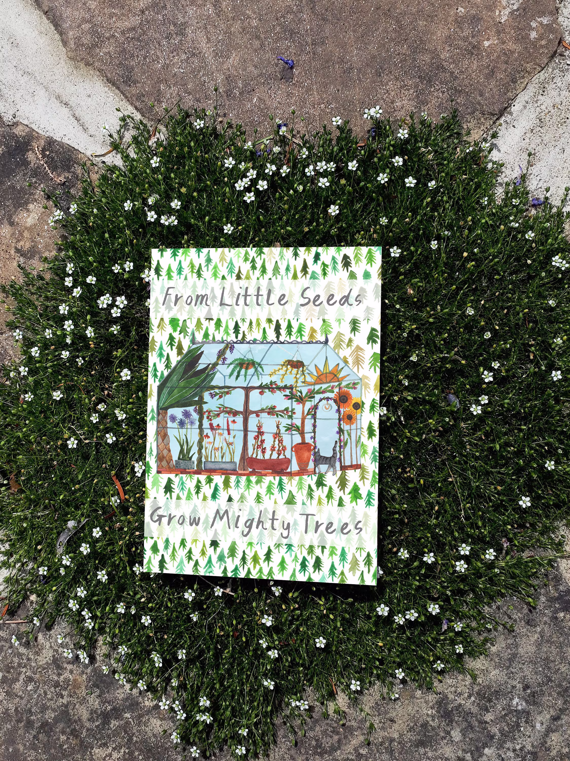 Greenhouse From Tiny Seeds Grow Mighty Trees // New Beginnings Baby Shower Card Mum