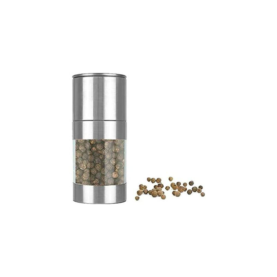Manual Pepper Mill, Salt and Pepper Grinder, Stainless Steel Spice Grinder, Adjustable Grain Size (Silver, 1 Piece) - Devenirriche