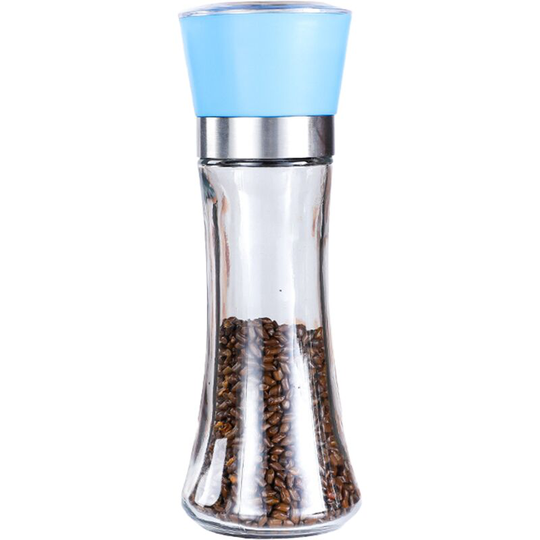 Premium Pepper and Salt Grinder Set of 2-Refillable Coarseness Adjustable Pepper Mill Shaker tall blue
