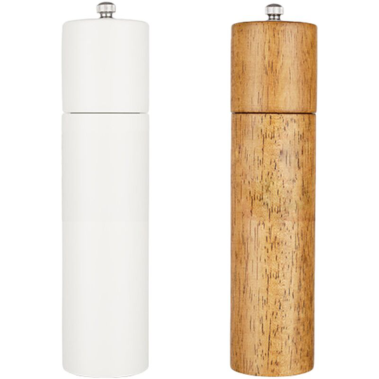 Salt and Pepper Grinder Set with Adjustable Coarseness Grinder, kitchen Refillable Spice Grinder Antique + White Boxed