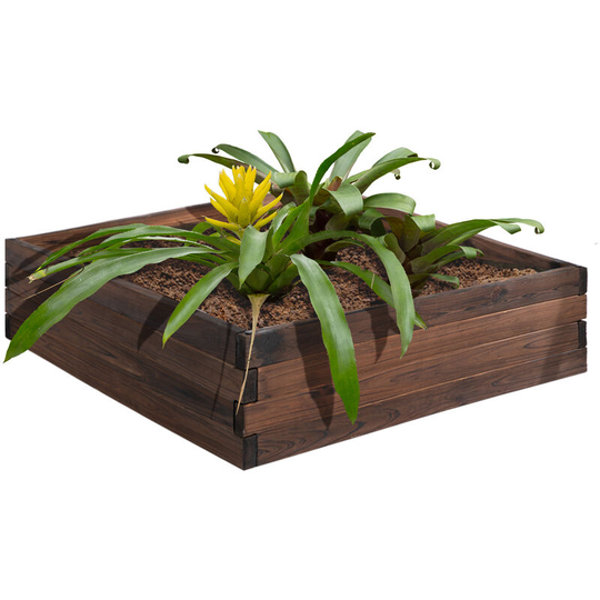 Wooden Raised Garden Bed Planter Grow Containers Flower Pot 80 x 80cm - Brown - Outsunny