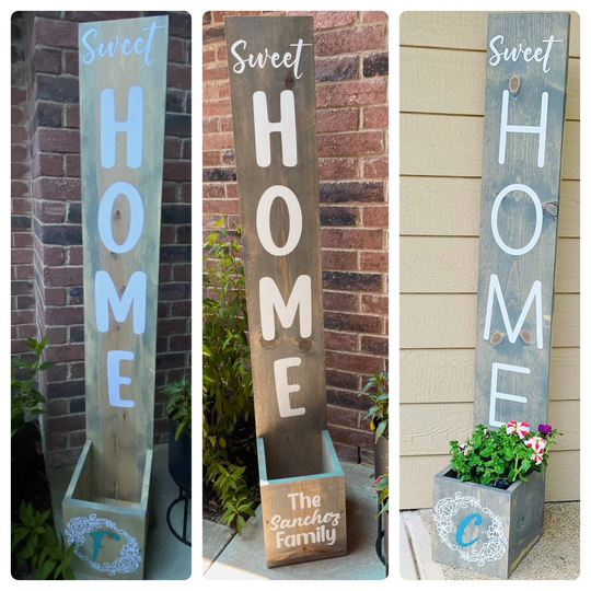 Sweet Home Sign With Planter Box