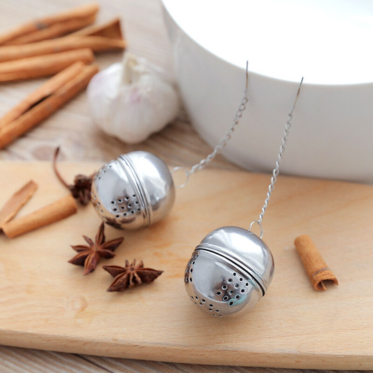 Deckon - Tea Egg, Oval, Teatime, Stainless Steel, 10pcs Stainless Steel Seasoning Ball