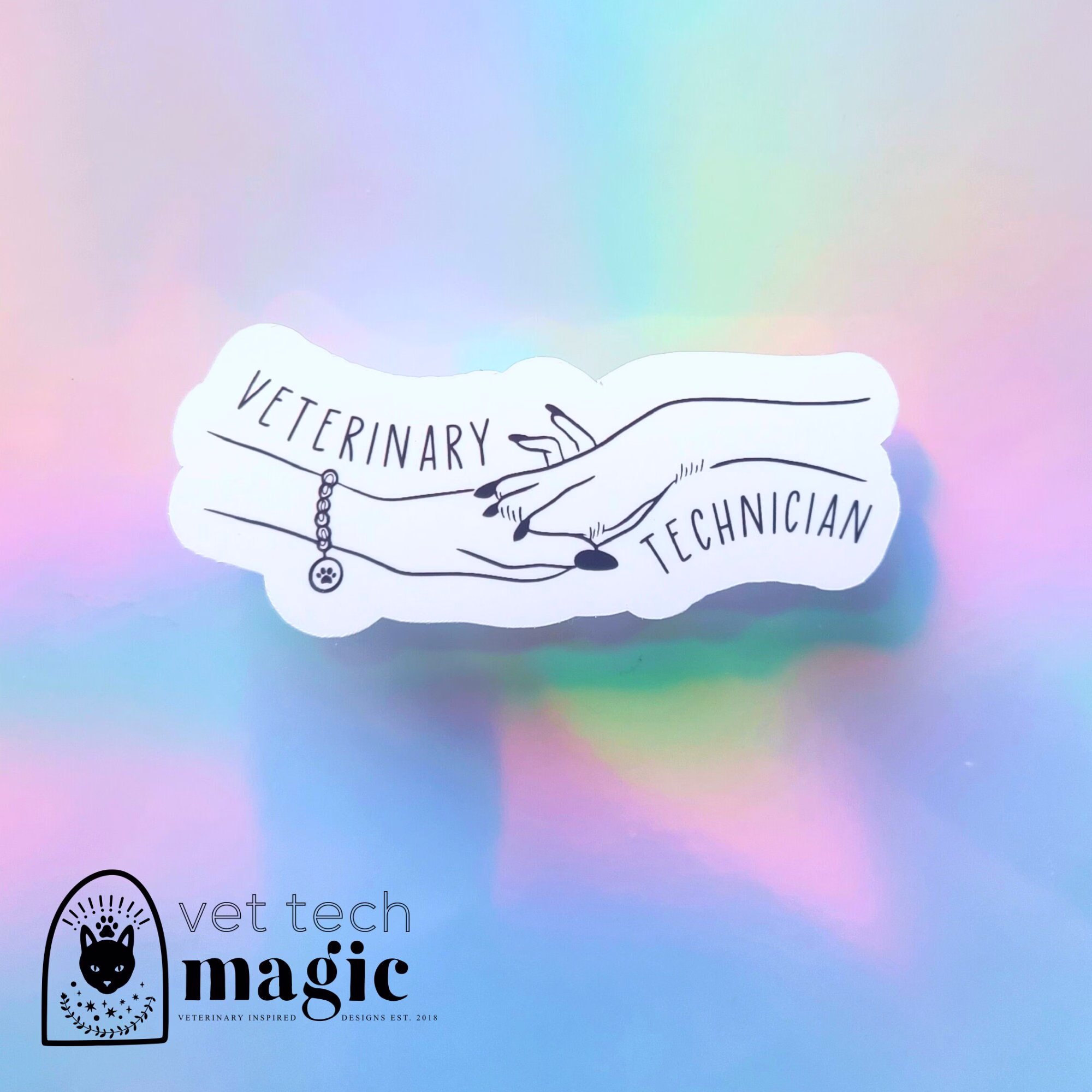 Veterinary Technician Sticker, Vet Tech Nurse, Gift For Vet Week, Medicine Animal Lover, Paw Print Sticker