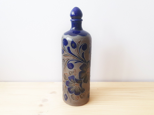 Ceramic Vintage Bottle, Salt Glazed Ceramic, Marzi & Remy, German Pottery, Mid Century Decor