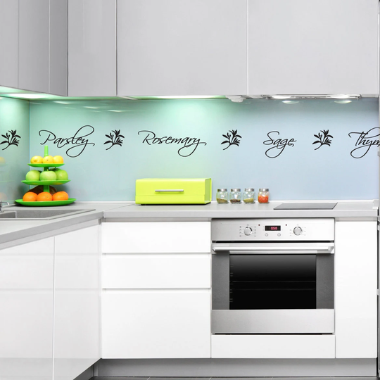 Herb Kitchen Wall Decal - Stickers With Culinary Names