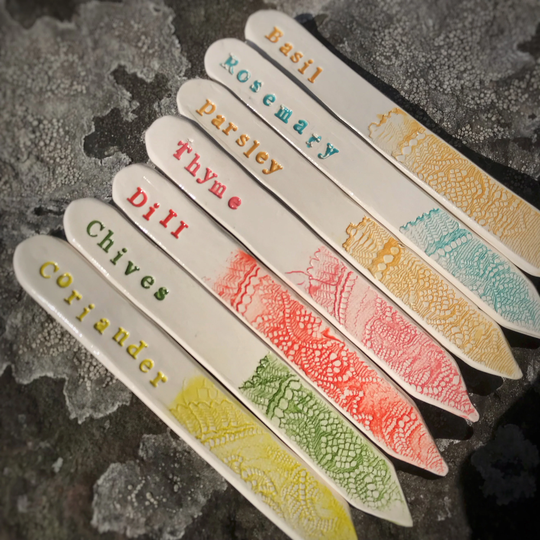 Handmade Ceramic Herb Markers