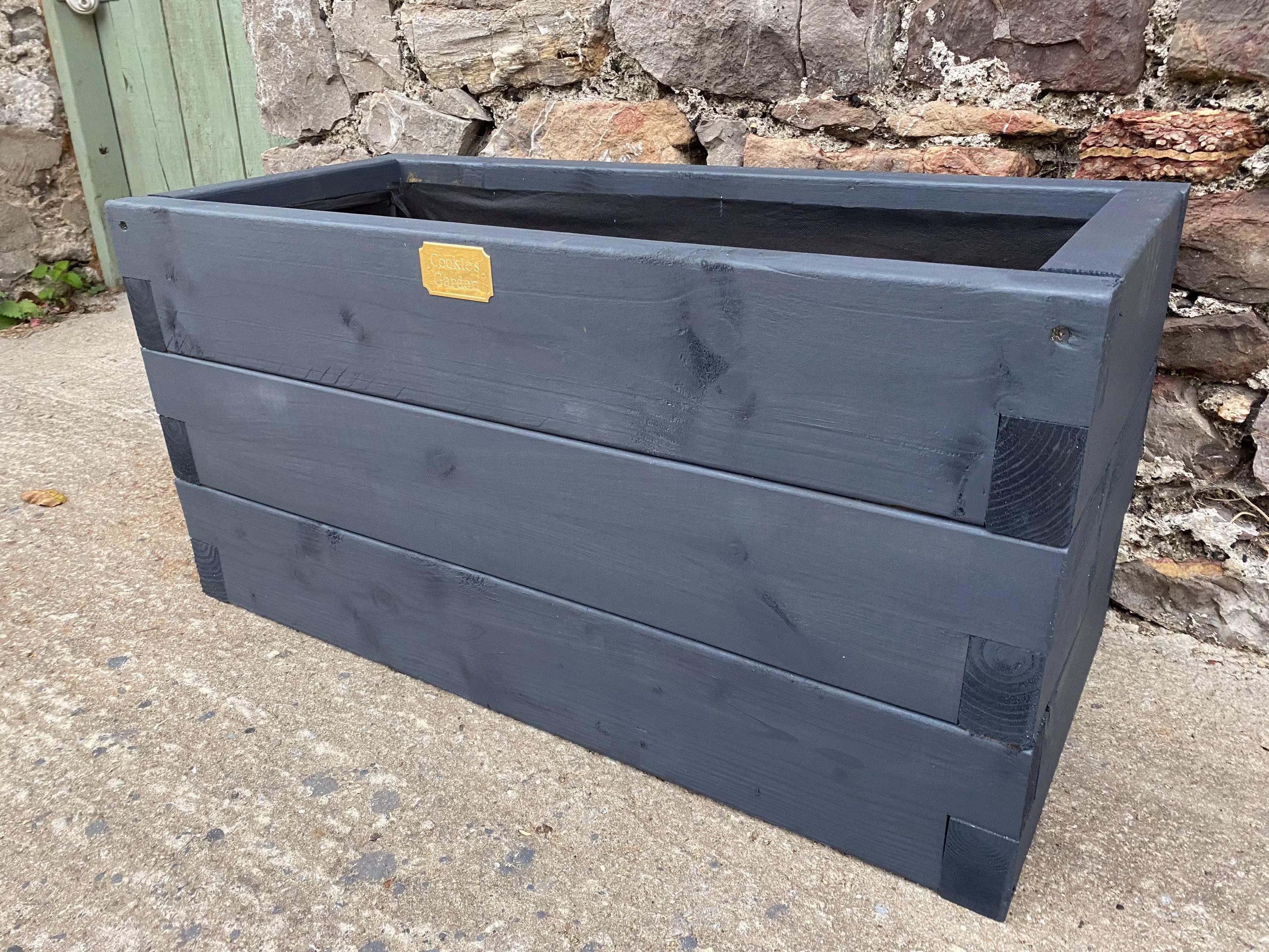 Garden Planters - Devonshire Range Outstanding Handmade Quality Painted Wheels Planters. Plant Pot Wooden Trough Raised Bed Feet
