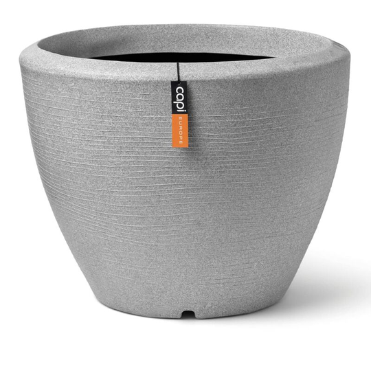 Capi - Plant Vase Arc Granite Tapered Low 34x25 cm Ivory Grey