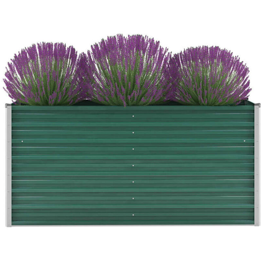 Asupermall - Garden Planter Galvanised Steel 160x40x77 cm Green