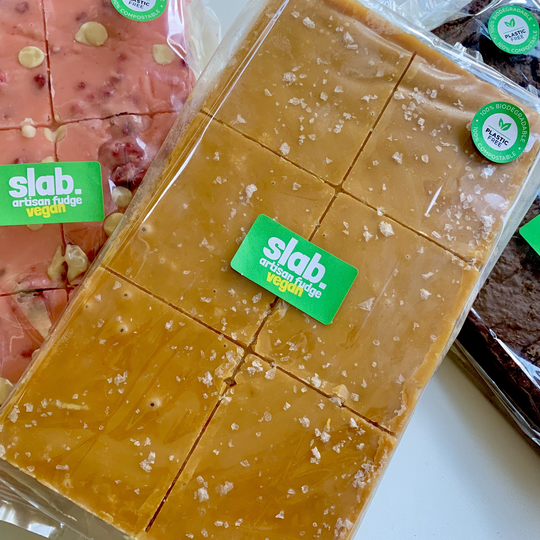 Sea Salted Caramel Vegan Fudge Super Slab