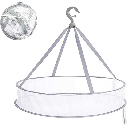 Litzee - Foldable Herb Dryer Mesh Drying Net Hang Clothes Socks Plants Multifunction Indoor Outdoor Hanger 1 Layer (61 x 12cm)