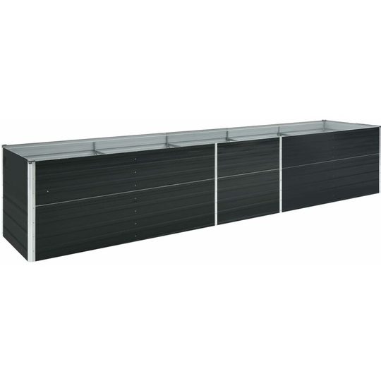 Garden Raised Bed Galvanised Steel 400x80x45 cm Anthracite Vidaxl Anthracite