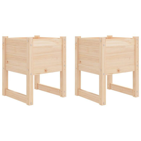 Planters 2 pcs 40x40x52.5 cm Solid Wood Pine Vidaxl Brown