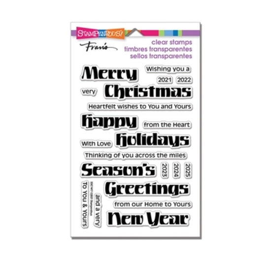 Christmas Sentiments Words Cling Stamp Set Bold Season Stampendous - Scrapbooking, & Cardmaking 21Pc Phrase Verse Stamps Ssc1417