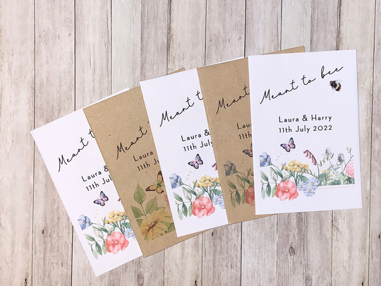 Personalised Seed Packets Envelopes Wedding Favours , Wild Flower Seeds For Weddings, Anniversaries, Birthdays