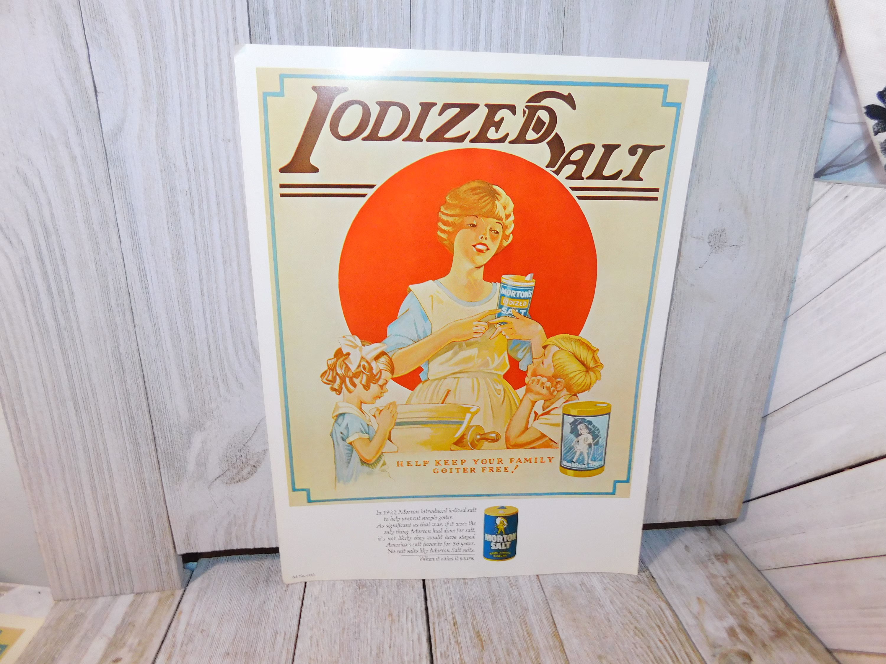 Iodized Salt Add Advertisements Reproduction, # 2 Vintage Kitchen Decor, Home Decor