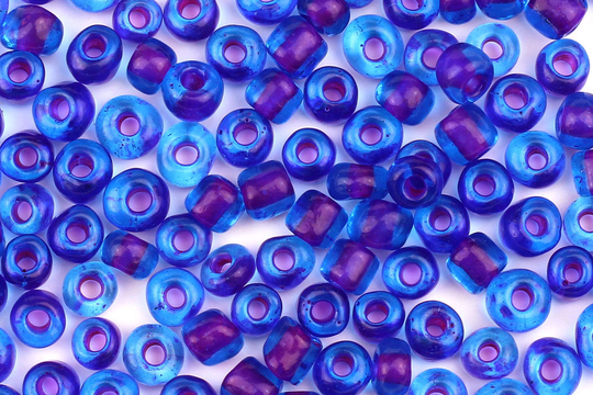 Size 6/0 Transparent Blue & Purple Seed Beads, 10G Beads For Jewellery Making, Embroidery & Bead Weaving