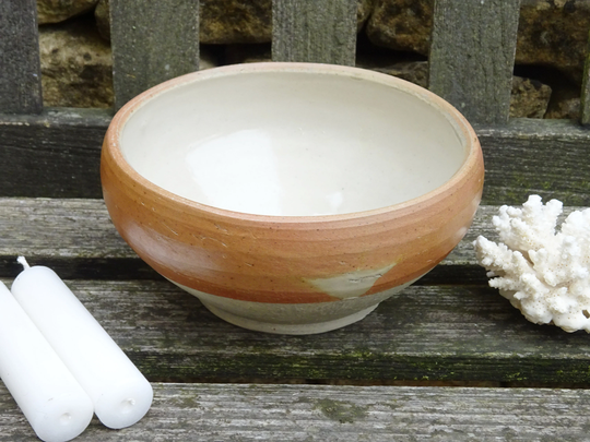 Vintage French Salt Glazed Stoneware Bowl, Soup Slipware Pottery Dish, Inside, Decor, Kitchenalia, Fruit Bowl