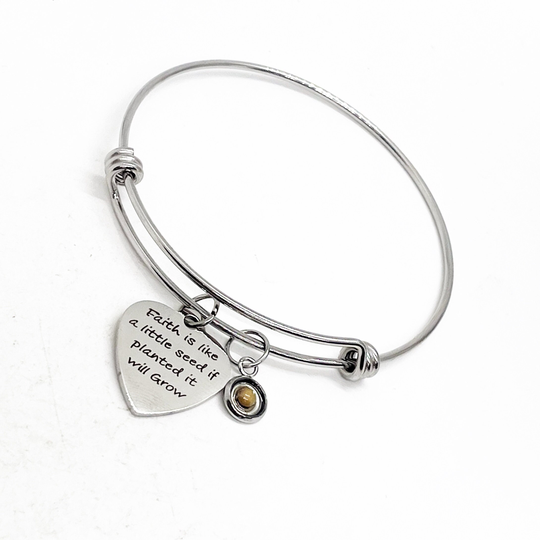 Faith Gifts, Is Like A Little Seed If Planted It Will Grow Charm Bracelet, Matthew 17 20, Mustard Faith, Christian Gift