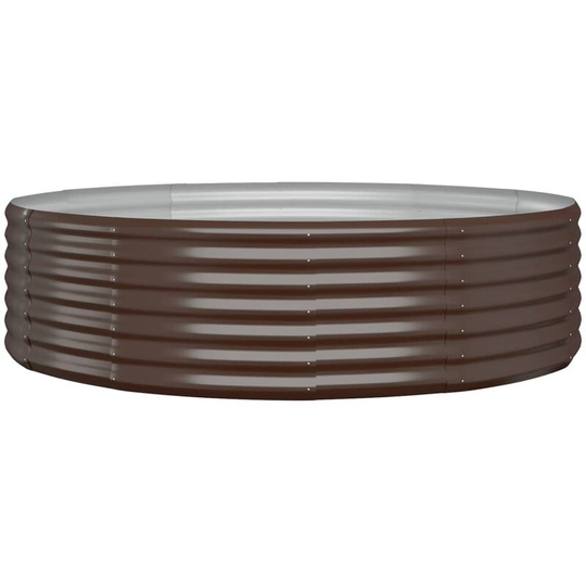 Garden Planter Powder-coated Steel 140x140x36 cm Brown Vidaxl Brown
