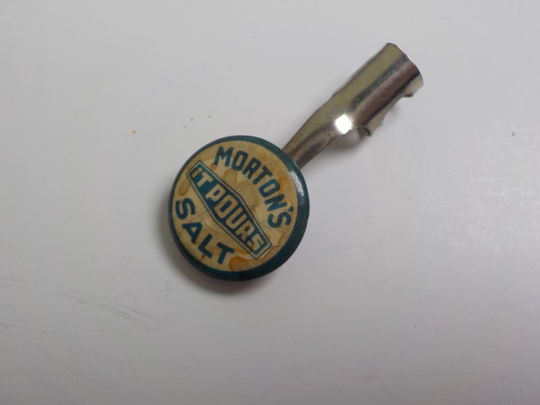 Antique Morton Salt Advertising Pencil Clip Or Topper Button Dr12