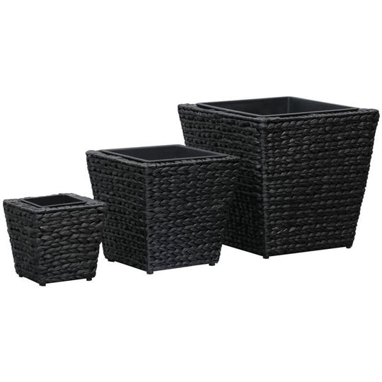 Hommoo - Garden Planters 3 pcs Water Hyacinth Black VD29703