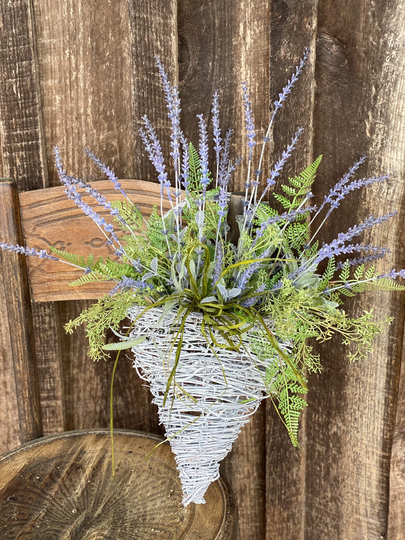 Lavender Hanging Wall Door Basket Wreath